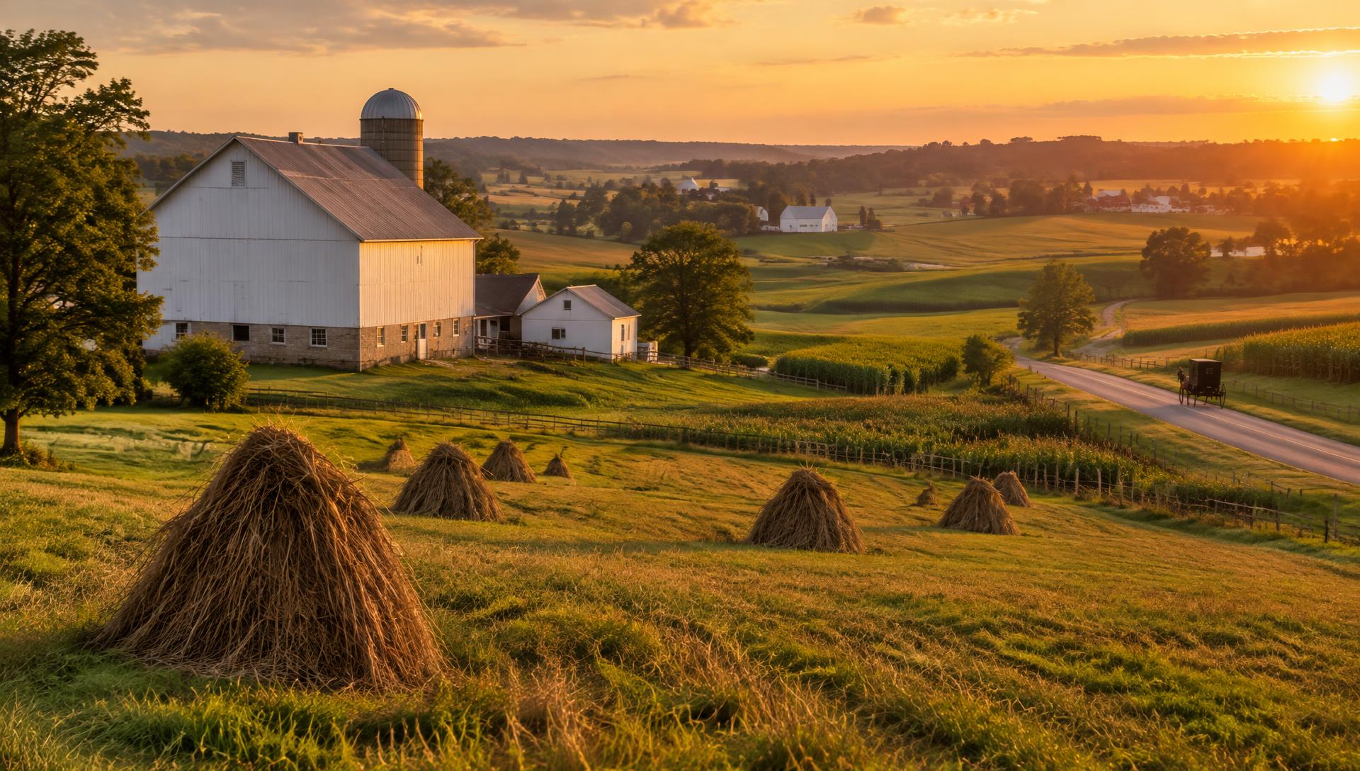 Rolling farmland in Holmes County